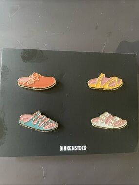 Birkenstock Enamel Pin Set - Coral, Yellow, Teal, Cream Sandals